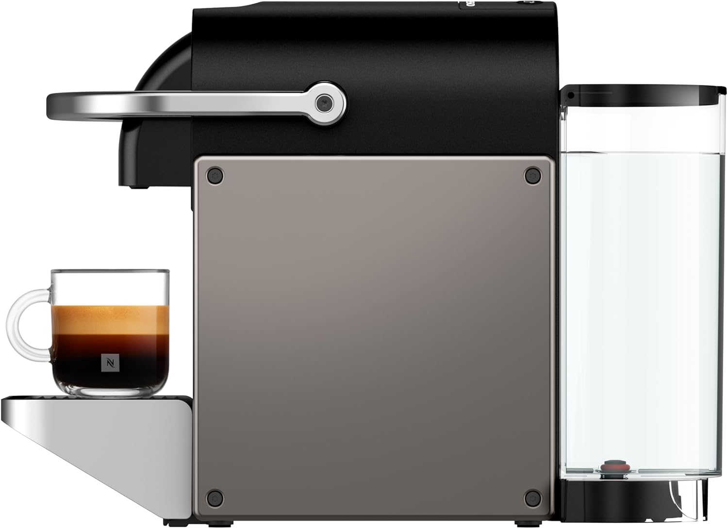 Krups Nespresso Pixie Redesign Kaffeekapselmaschine, 1260 W, 0,7-L-Wassertank, Espresso oder Lungo, energiesparend, recycelbare Kapseln, inkl. Willkommensset, Titan, XN306T10