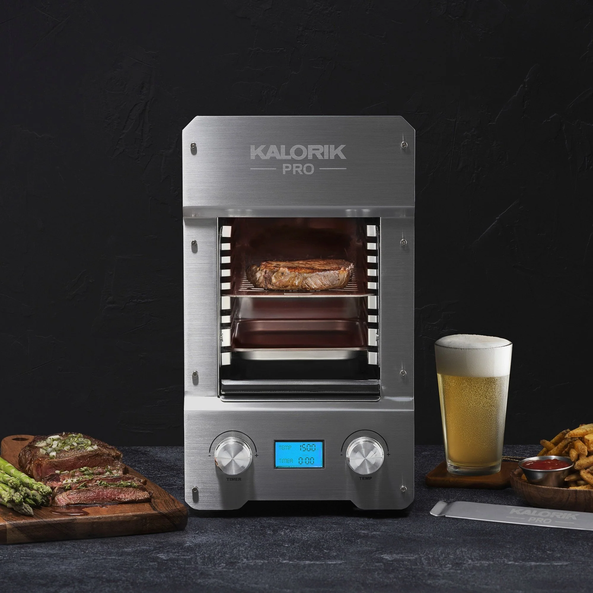 2025 Kalorik? Pro Elektrische Grill voor Vlees tot 1500��F �C Binnen Grill Zonder Gas met Superverhitte Keramische Elementen en Superieure Kookprestaties