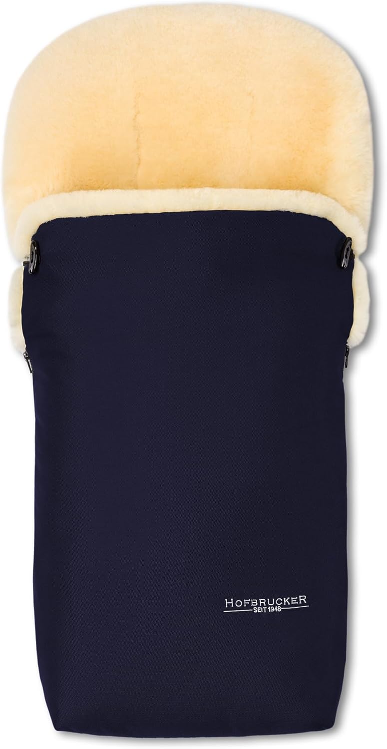 Hofbrucker Lammfell-Fußsack Putzi Kinderwagen, Buggy/Winterfußsack wind- & wasserabweisend/Warmer Fußsack Oberteil abnehmbar/echtes Lammfell/Made in Germany