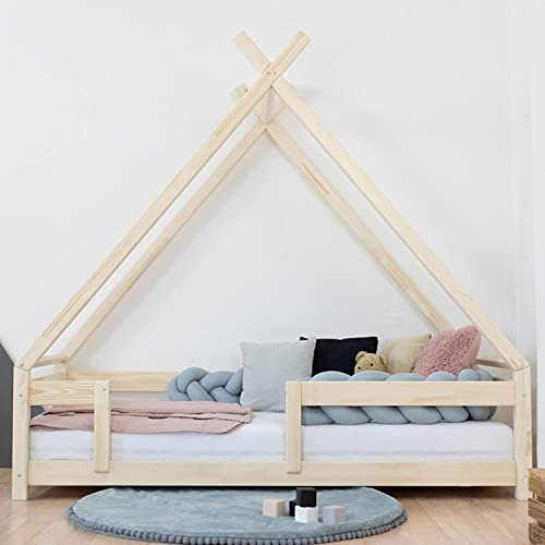 Benlemi Letto capanna per bambini TAHUKA 120 x 200 Grigio Chiaro : Casa e cucina