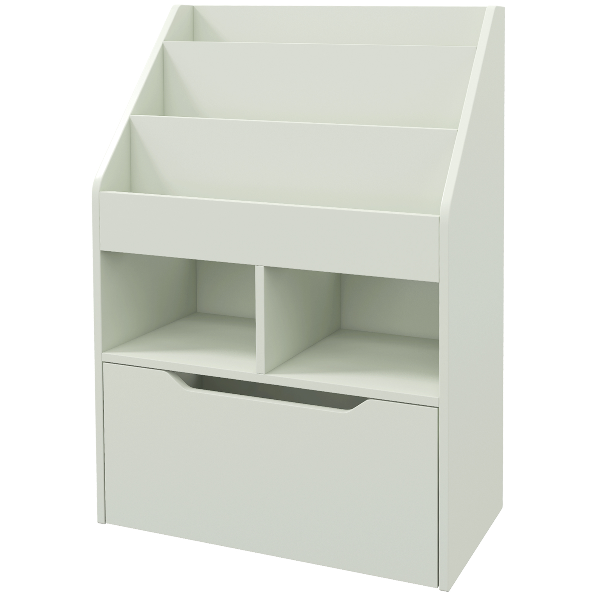 Kinderrek met Lade, Boekenrek met Vakken, 60 x 29,9 x 90 cm, Groen