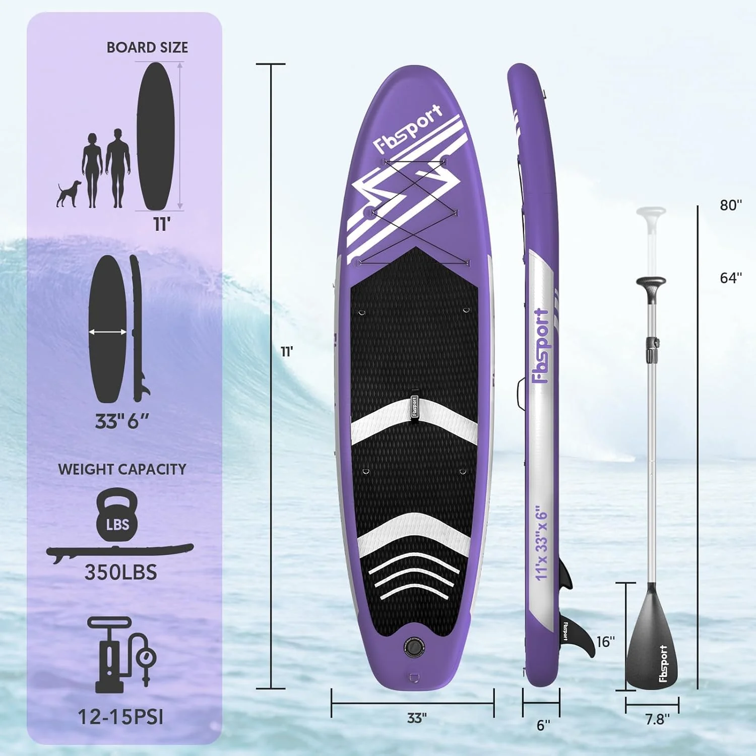 Premium-Stand-Up-Paddle-Board, Yoga-Board mit strapazierf?higem SUP-Zubeh?r und Tragetasche | Breiter Stand, Surf-Kontrolle, rutschfestes Deck, Leine, Paddel und Pumpe f��r Jugendliche und Erwachsene