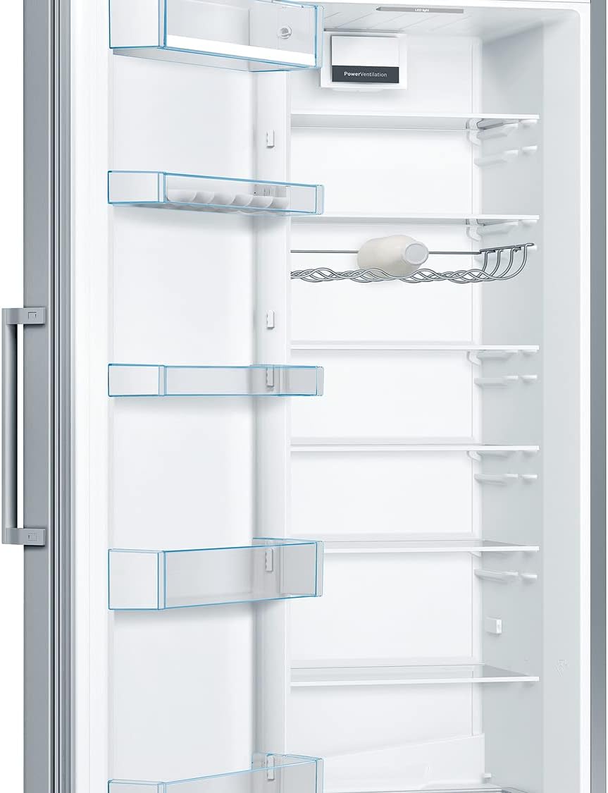 Bosch KSV36VLDP Serie 4 Frigorífico, 186 x 60 cm, 346 L, VitaFresh, Refrigeración Prolongada, Iluminación LED, Iluminación Uniforme, Paneles de Vidrio Extensibles EasyAccess