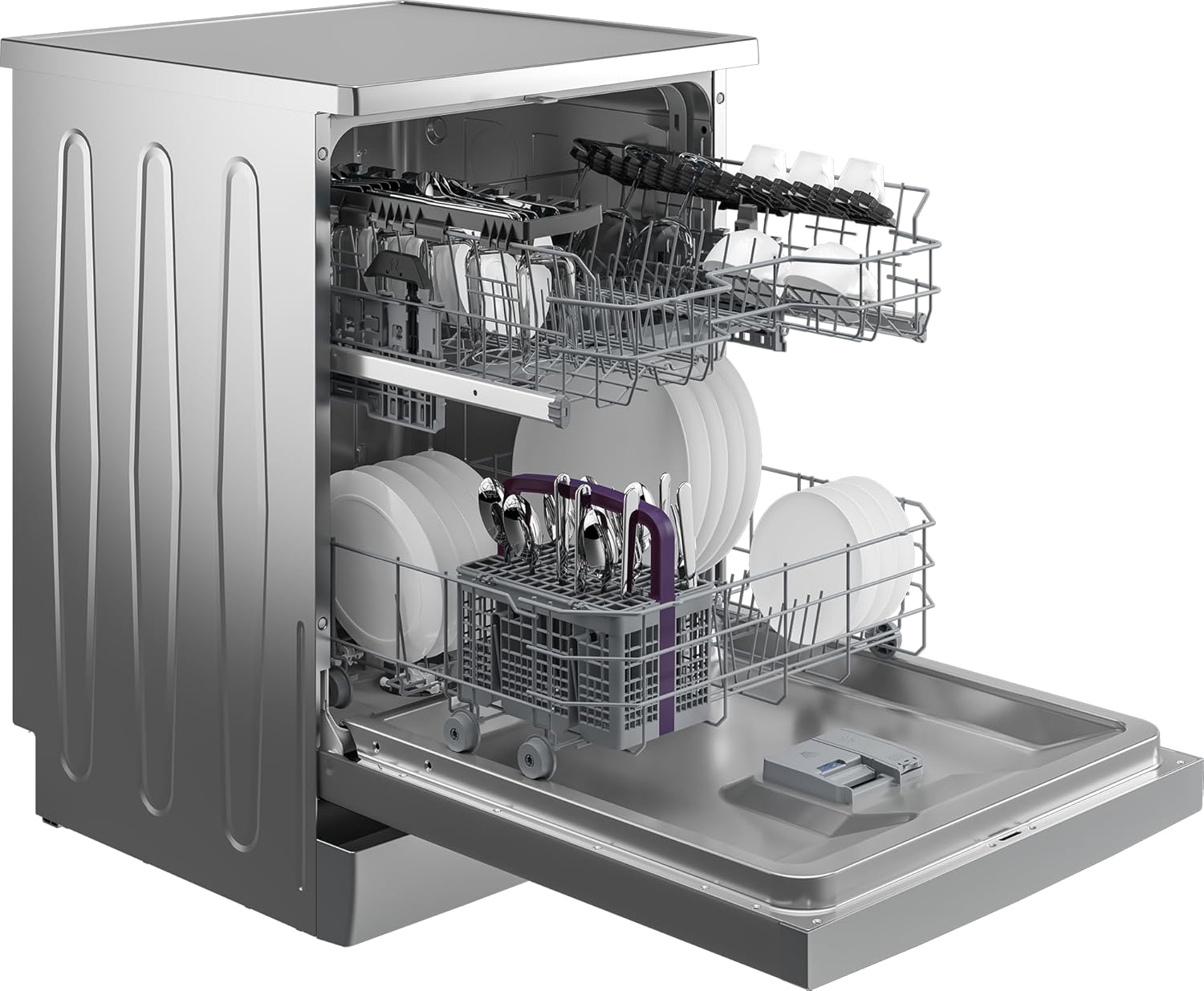 Beko BDFN26420W b300 freistehender Geschirrspüler, unterbaufhig, Platz für 14 Magedecke, Pro  Inverter Motor, TrayWash, HygieneIntense, 6 Programme, WaterSafe+, Wei