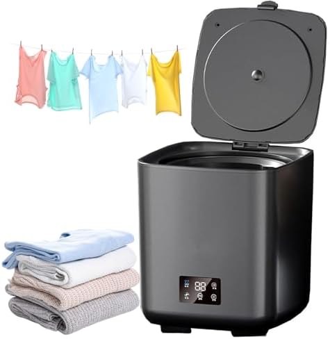 10L Tragbare Waschmaschine, Vollautomatische Waschtrockner Combo, für Babykleidung, Unterwäsche, Camping, Reisen, mit Tiefenreinigung, 4 Reinigungsmodi, kleine intelligente Waschmaschine
