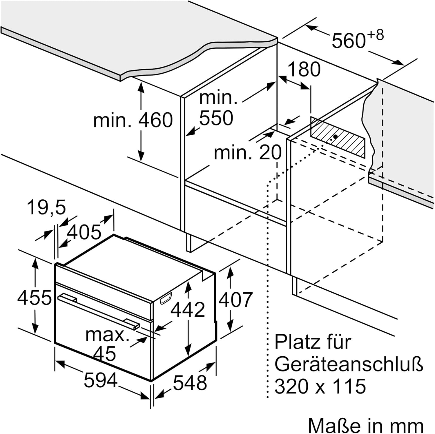 CSG7361B1, Smarter Serie 8 Einbau-Kompaktdampfbackofen, 60 x 45 cm, 1 L Wassertank, Schwarz, Made in Germany, Selbstreinigung, Air Fry, Farb-Display, 4D Heißluft, Assist, Pizzastufe