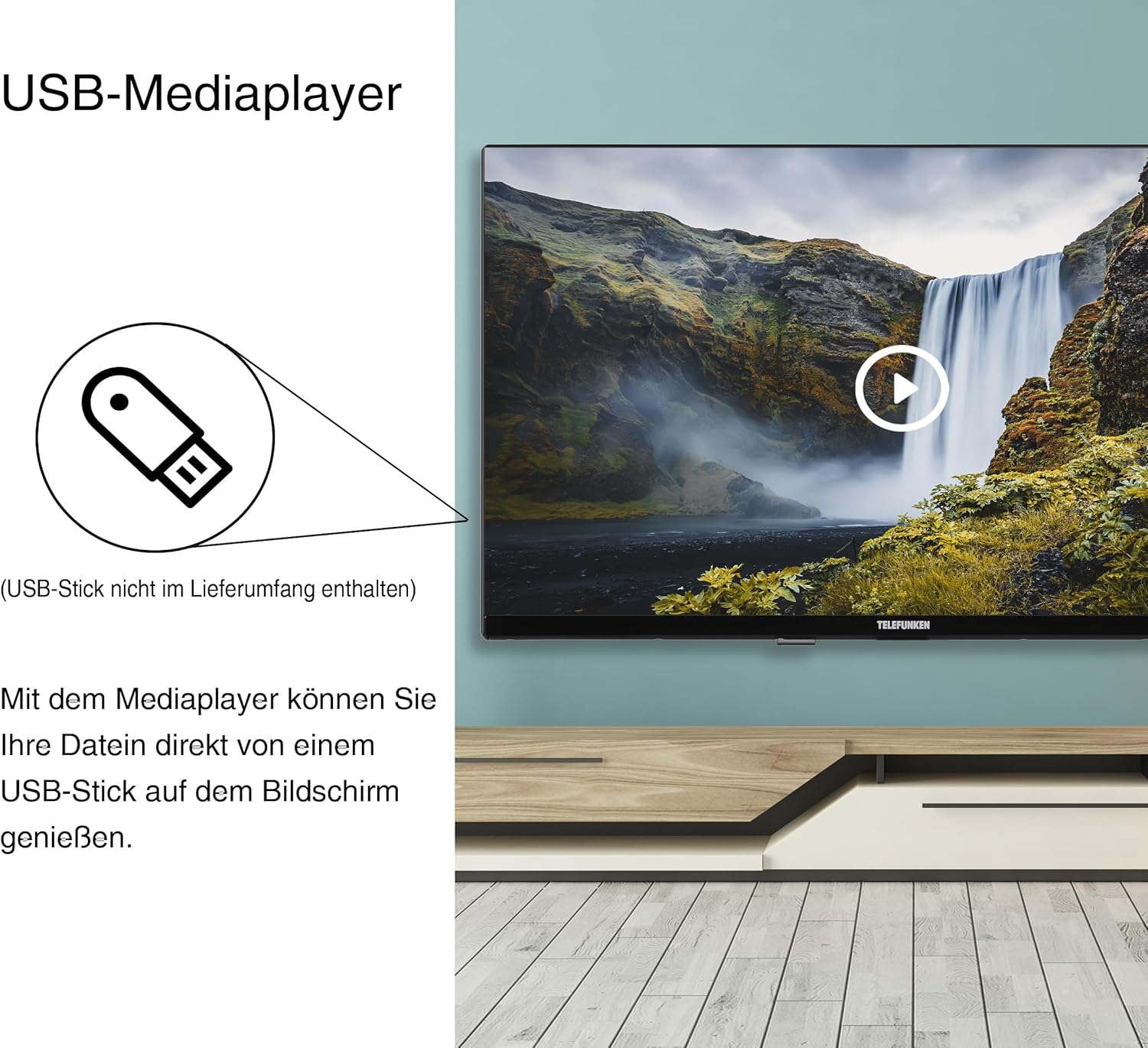 TELEFUNKEN XF32N750M Fernseher 32 Zoll Full HD LED TV mit 80 cm Bildschirmdiagonale und integriertem Triple-Tuner, schwarz
