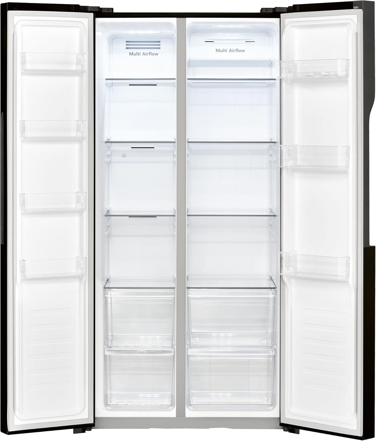 Bomann® Kühlschrank mit Gefrierfach | No-Frost Gefrierteil | 186cm Kühlschrank | 39dB | Kühl Gefrierkombination mit MultiAirflow | 320L | Kühl Gefrierkombination No-Frost | KG 7361 schwarz-inox