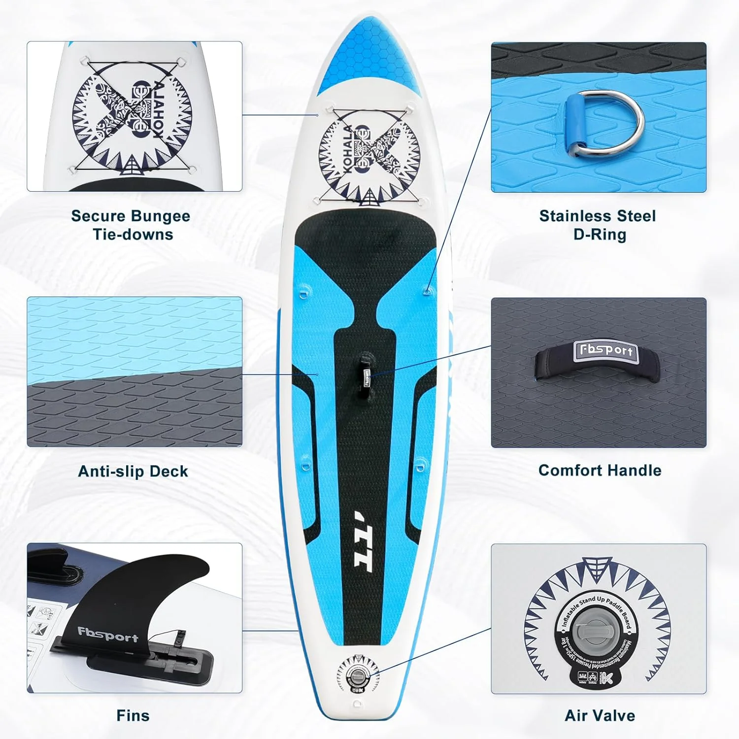 Premium-Stand-Up-Paddle-Board, Yoga-Board mit strapazierf?higem SUP-Zubeh?r und Tragetasche | Breiter Stand, Surf-Kontrolle, rutschfestes Deck, Leine, Paddel und Pumpe f��r Jugendliche und Erwachsene
