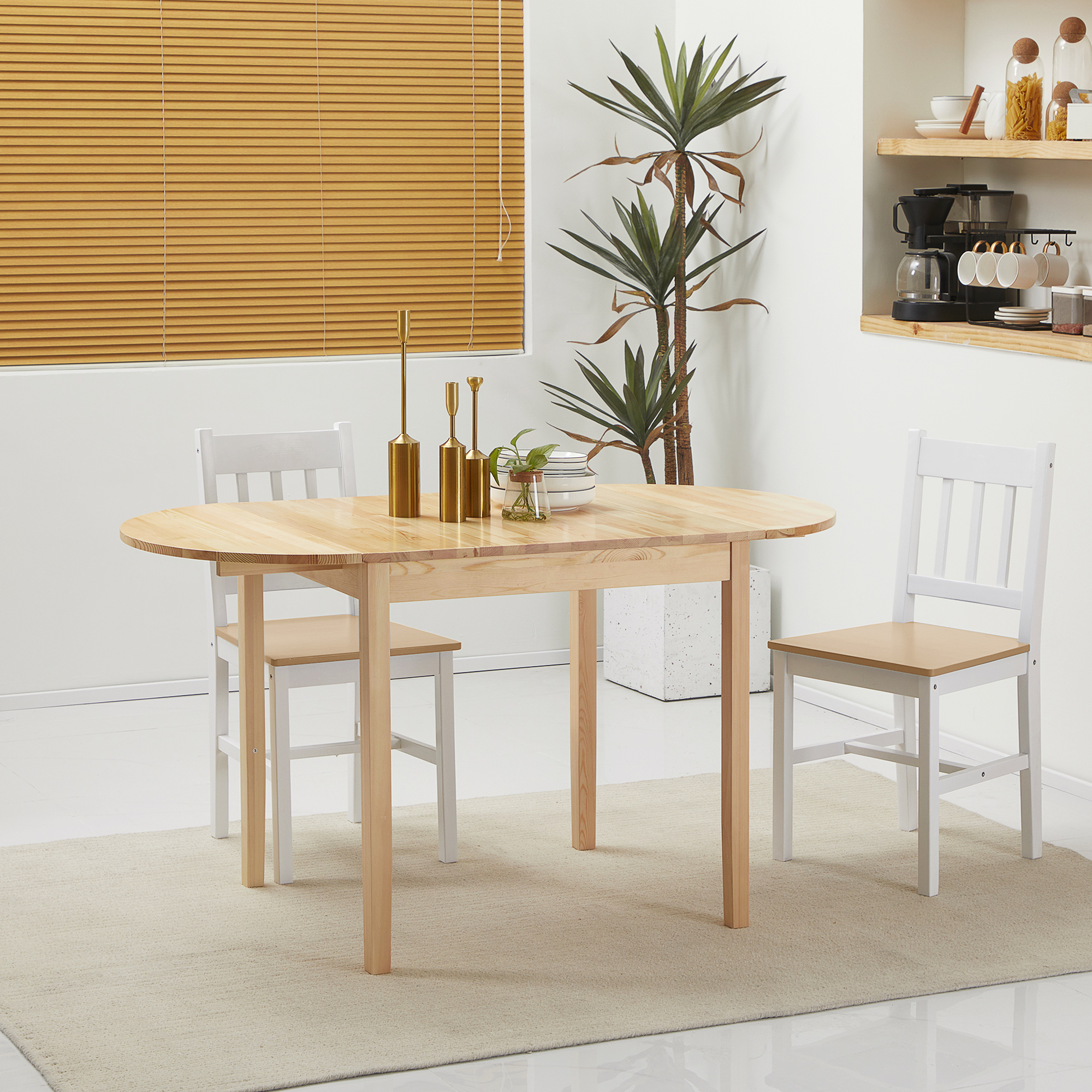 HOMCOM Opklapbare Houten Eettafel Keukentafel voor 6 Personen met Drop-Leaf-Design 140 x 70 x 75 cm Natuurhout