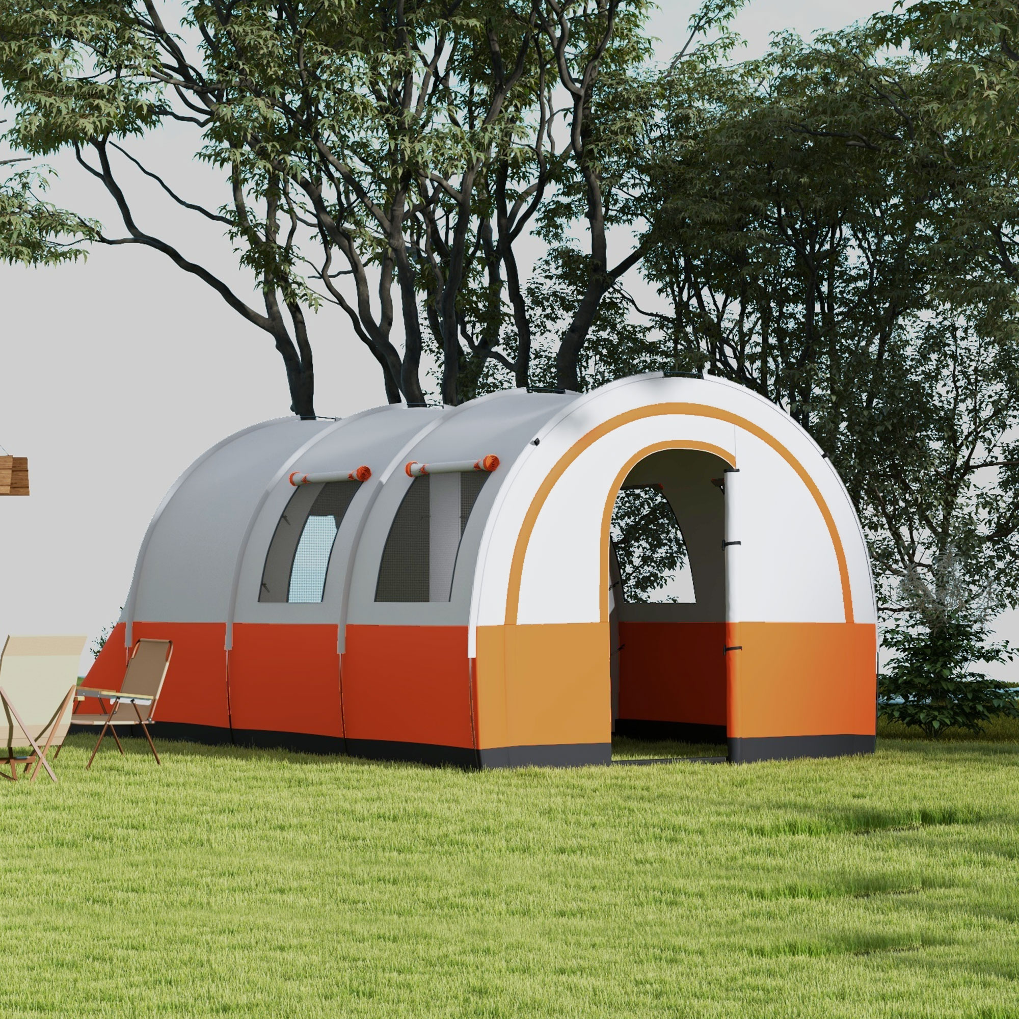 Campingtent tot 6 Pers, FamilieTent, Aparte Ruimtes, Waterdicht, Cr��mewit