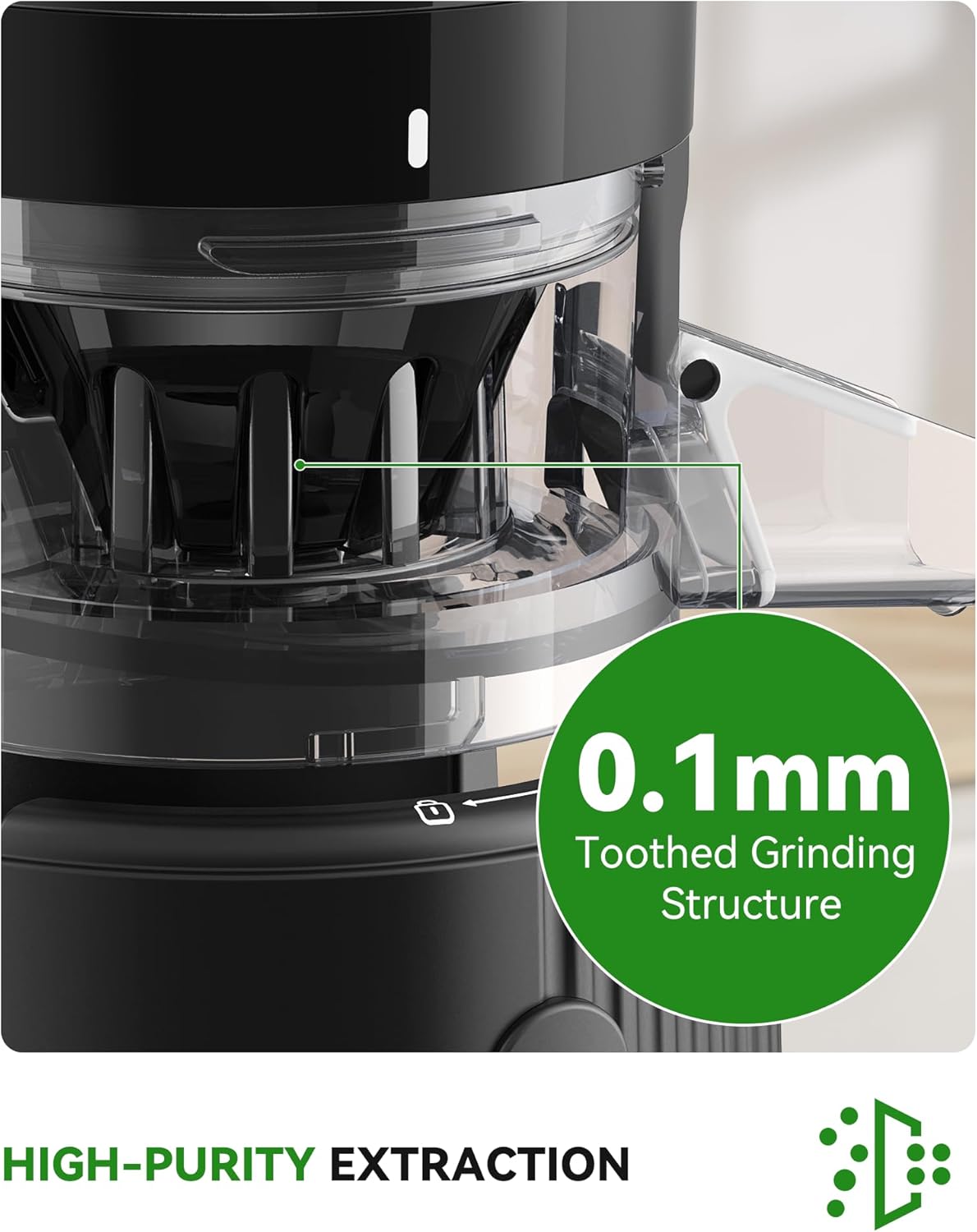 ACOQOOS Entsafter, Entsafter Gemüse und Obst with 110MM Einfüllffnung, Leicht zu Reinigen Slow Juicer Machine with 2 Cups Schwarz