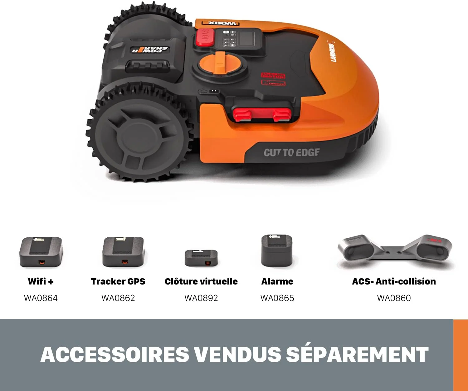 WORX Landroid M WR141E robotmaaier/accugrasmaaier voor kleine tuinen tot 500 m2/zelfrijdende grasmaaier voor een nette gazonsnit, veelkleurig