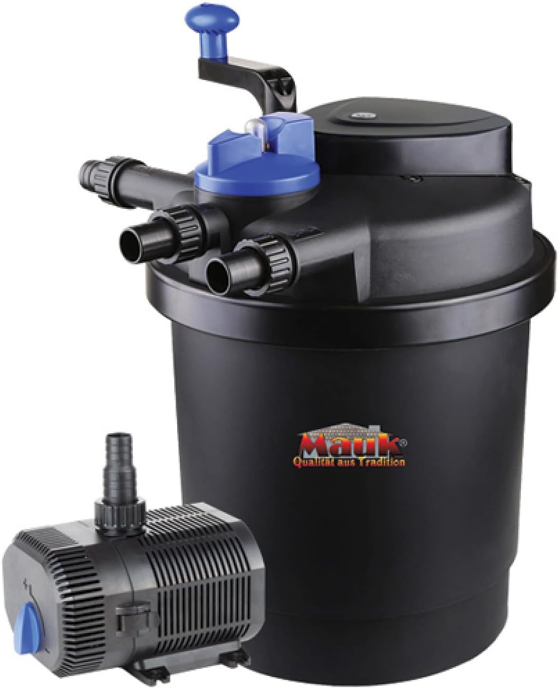 Mauk Teichdruckfilter Komplettset | 11 W UVC Klärer mit Spin Clean | inkl. Pumpe & Bachlauf Funktion | 6000 Liter