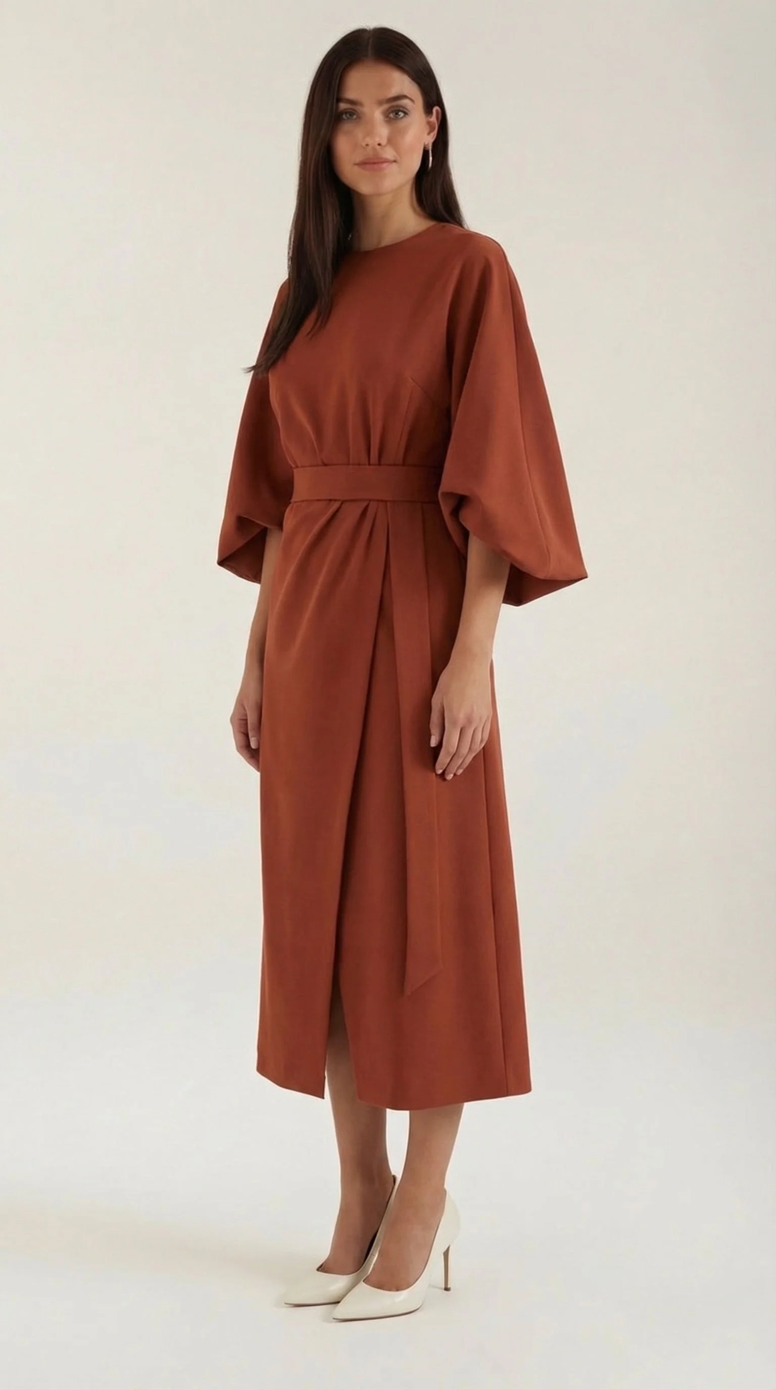 Midikleid mit Ballon?rmeln