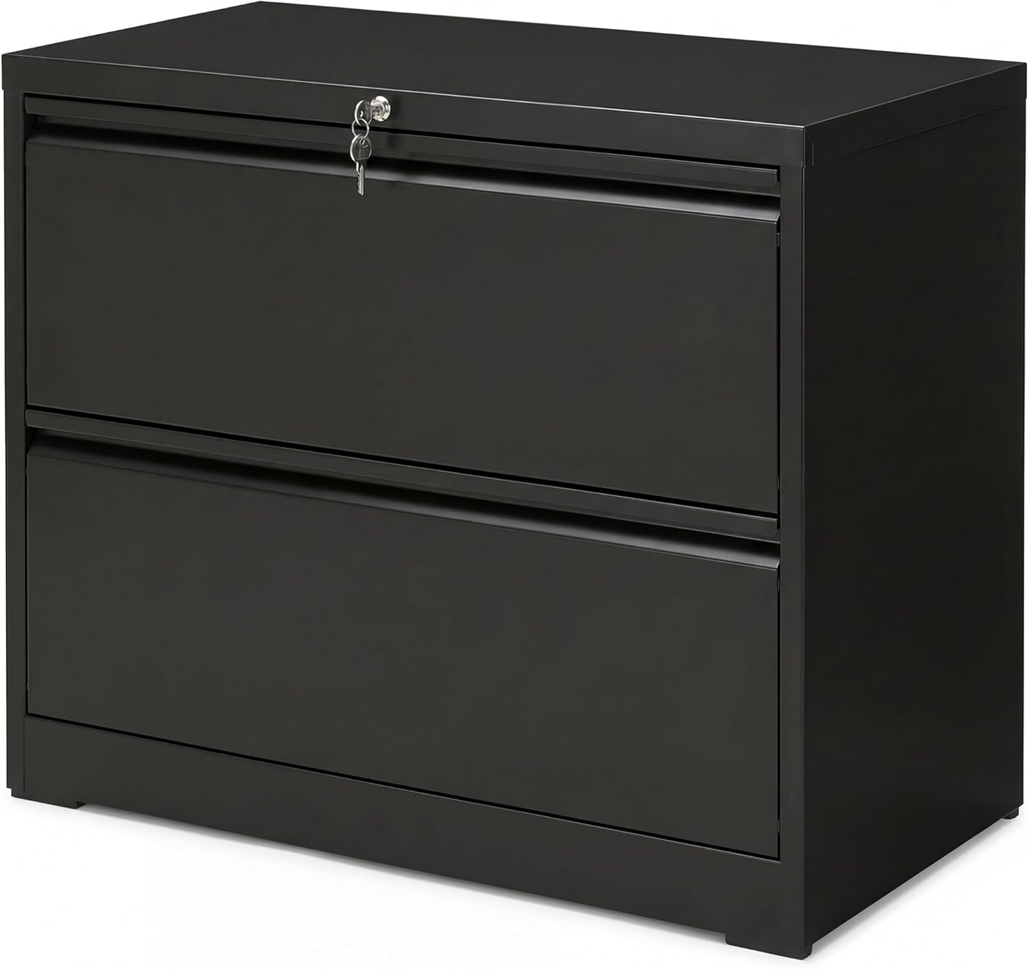 SIMPLI-Magic 2-Drawer File Cabinet with Lock - Metal Filing Cabinet for Home Office, Letter/Legal/F4/A4 Hanging Files, Compact Space-Saving Design, Black