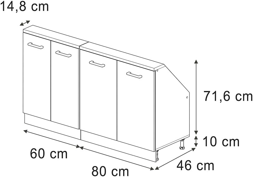 Vicco Dachschrägenschrank-Set Rion, Weiß Landhaus/Weiß, 2er Set