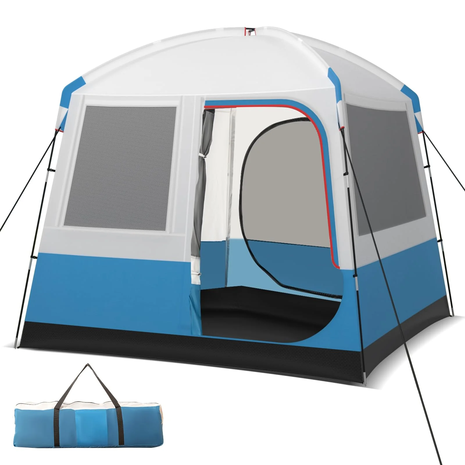5 Person Camping Tent Waterproof Backpacking Tent w/Large Mesh Door