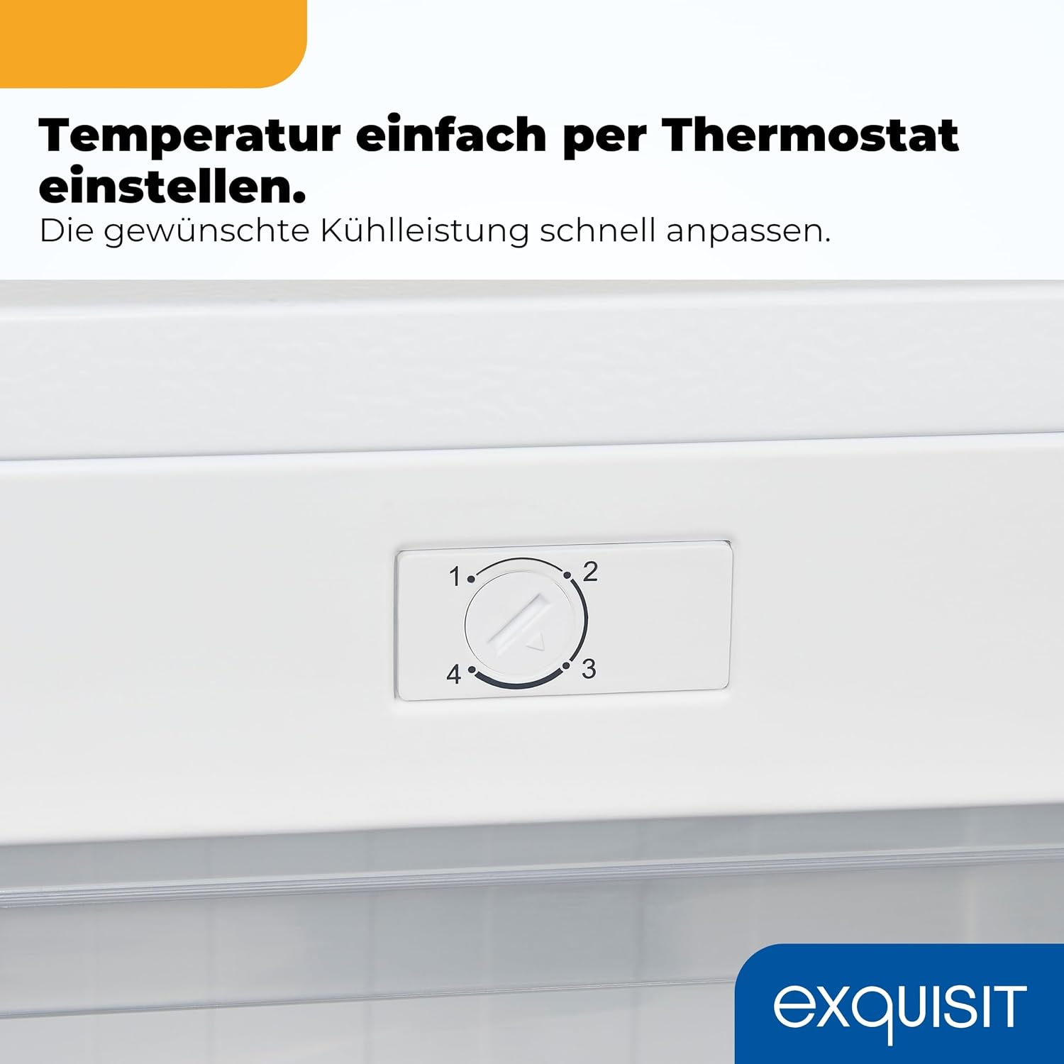 Exquisit Gefrierschrank | 63 l Nutzinhalt, Energieeffizienzklasse E, 39 dB(A) | kompakte Bauform, 4-Sterne-Gefrieren, manuelle Temperaturregelung, wechselbarer Türanschlag | GS5111-330E weiss