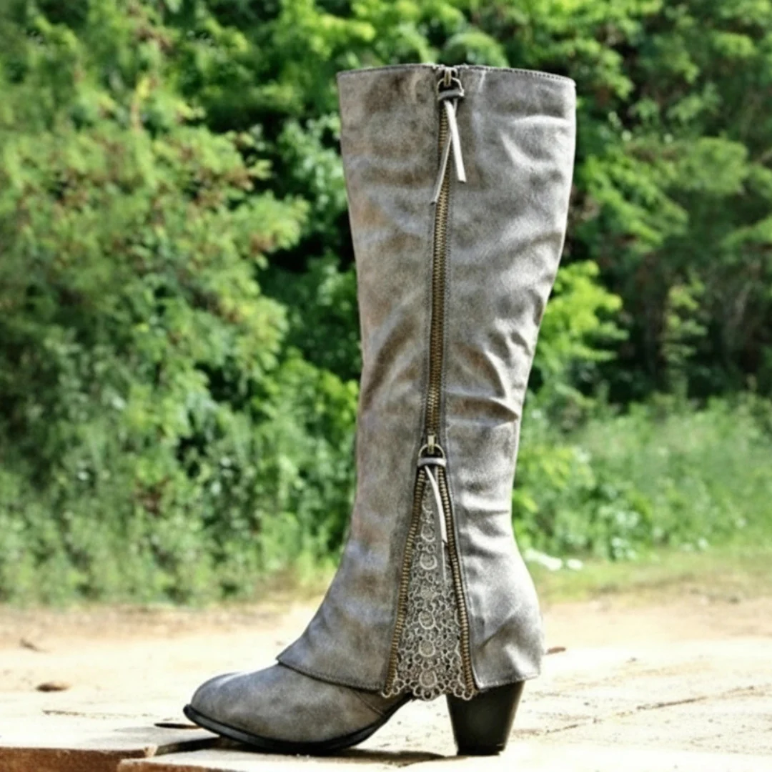 Damen kniehohe Stiefel mit elegantem Design f��r Alltag und Anlass