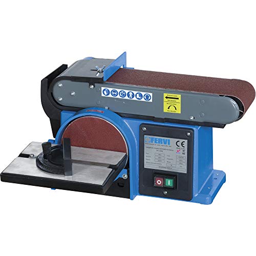 Fervi 0505 Levigatrice a Nastro da Banco Inclinabile, Grigio/Ciano : Amazon.it: Fai da te