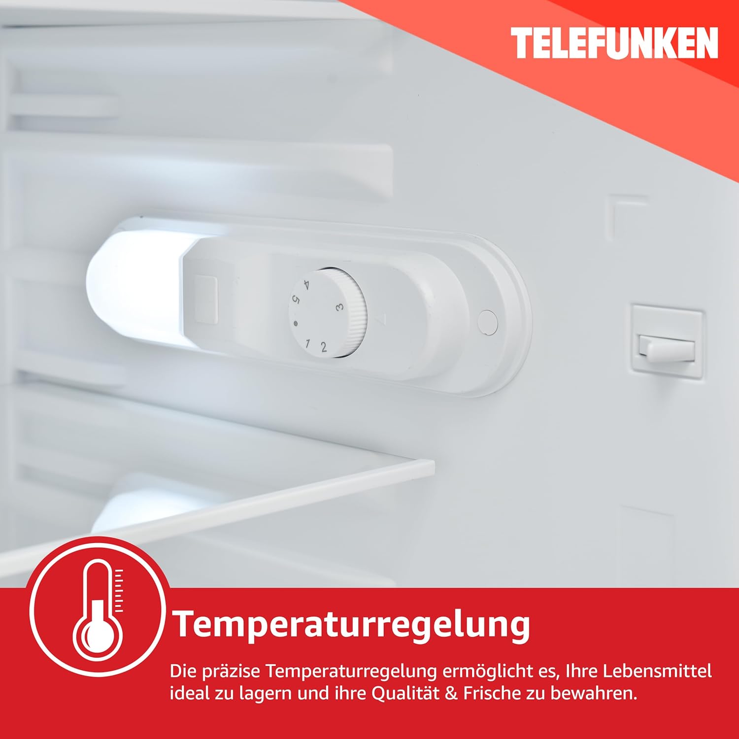 TELEFUNKEN Kühlschrank ohne Gefrierfach freistehend | Standkühlschrank mit 135 Liter Nutzinhalt | Kühlschrank klein mit Gemüsefach | Vollraumkühlschrank | Türanschlag wechselbar | C-135-100-S silber