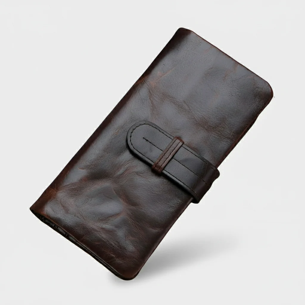 Personalized Wallet Retro Full Grain Leather Long Purse/Wallet