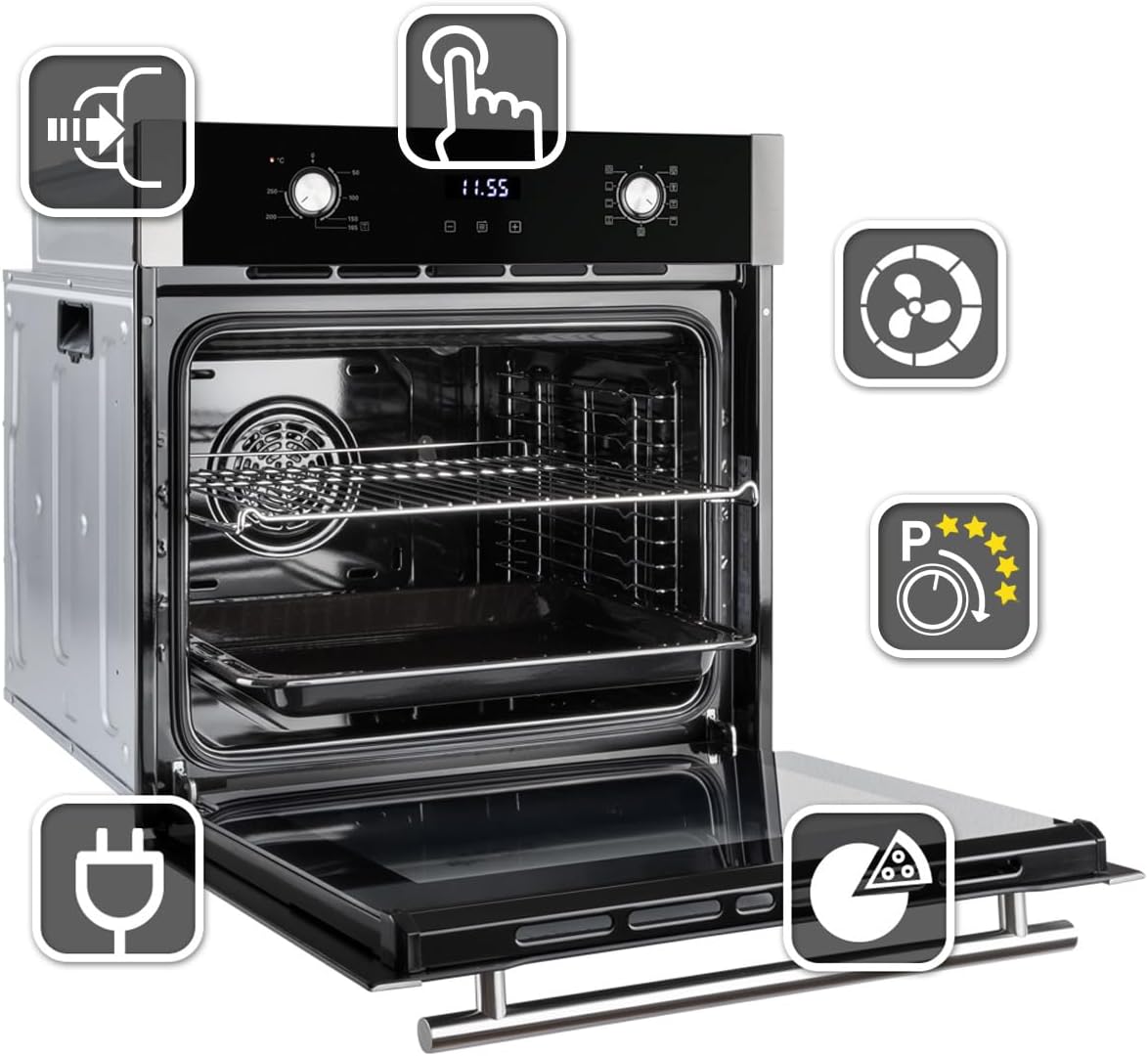 KKT KOLBE Autarkes Herdset | 60cm Einbaubackofen EB8005ED | 59cm Kochfeld CH5901AL | Pizzafunktion Grill Umluft Heißluft | Automatik-Timer | Wärmeschutzverglasung | Kindersicherung | SET8005CH59AL