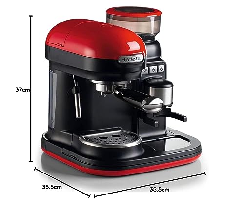 Ariete 1318 Macchina da Caffè con Macinacaffè   1 filtro   Montalatte   15 bar   1080 Watt   0,8 Litri   Linea Moderna   Rosso : Amazon.it: Casa e cucina