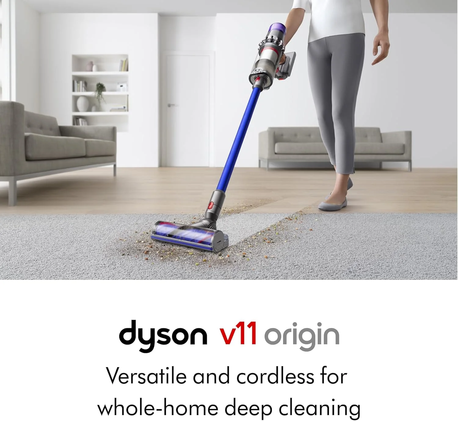 Dyson V11 Origin Cordless Vacuum. 185AW. 3 Power Modes. Up to 60 Minutes.虏 Deep Cleans Hard Floors and Carpets. Detangles pet Hair. Converts to Handheld