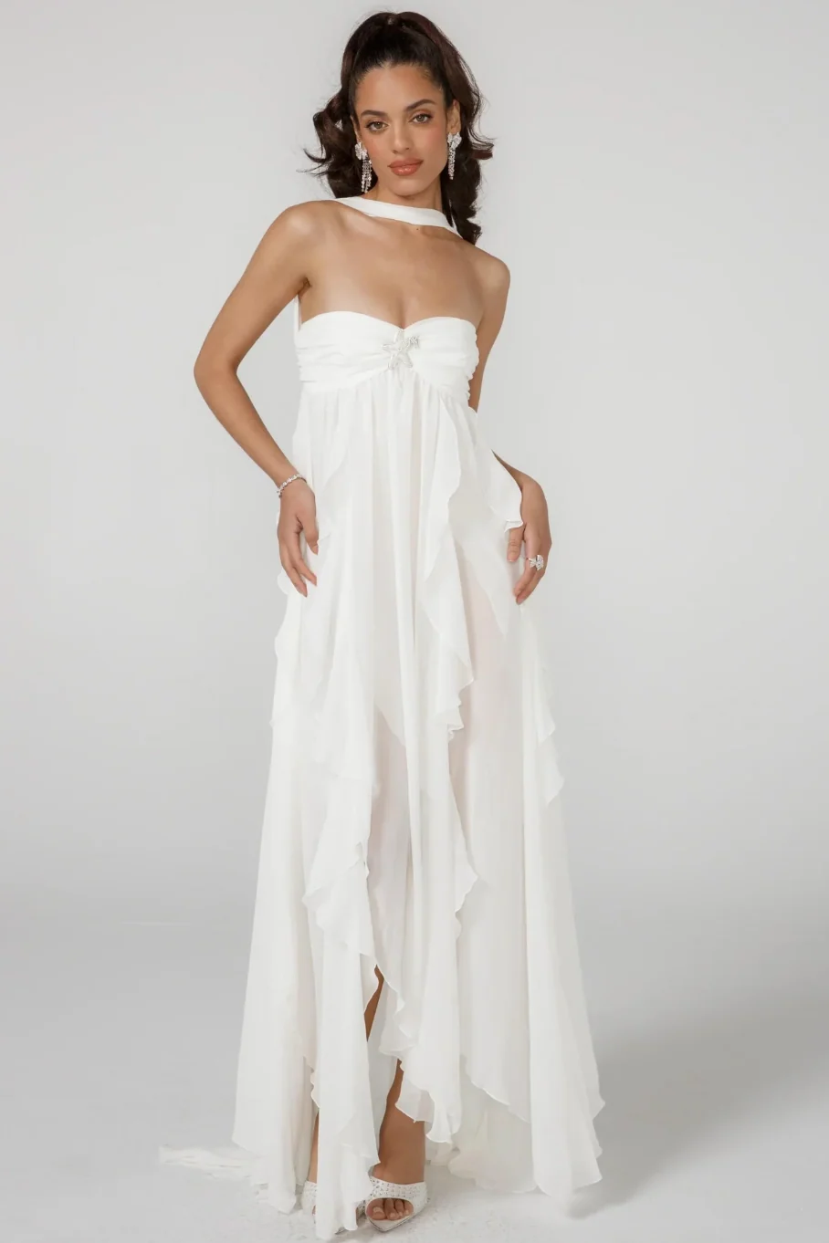 ?therisches Maxikleid mit Neckholder und r��ckenfreiem Design