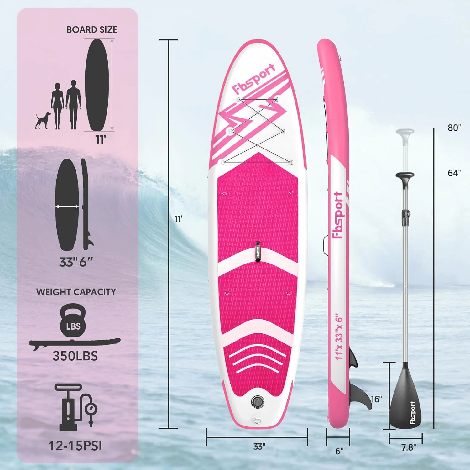 Premium-Stand-Up-Paddle-Board, Yoga-Board mit strapazierf?higem SUP-Zubeh?r und Tragetasche | Breiter Stand, Surf-Kontrolle, rutschfestes Deck, Leine, Paddel und Pumpe f��r Jugendliche und Erwachsene