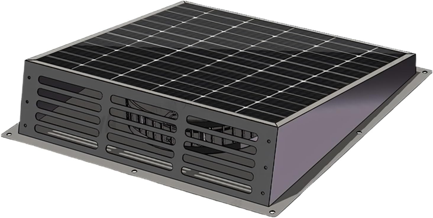 Solarbetriebener Wandventilator, 110 mm, Belüftung, Abluftgebläse für Schuppen, Küche, Badezimmer, 430 CFM Luftströme, Solar-Wandventilator, Luftk