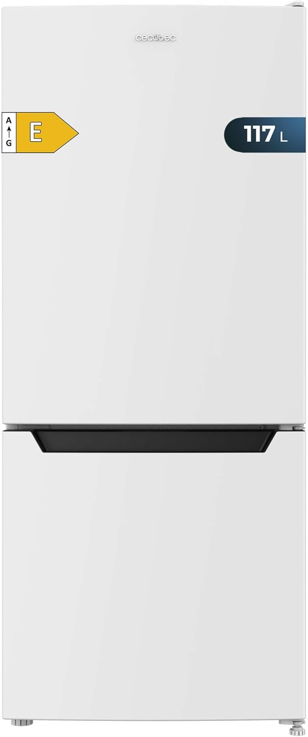 Cecotec Refrigerateur Congelateur Combiné Bolero CoolMarket Combi 117 DF White E. Réfrigérateur 117L, Defrost, Fast Freezing, classe E, couleur blanche