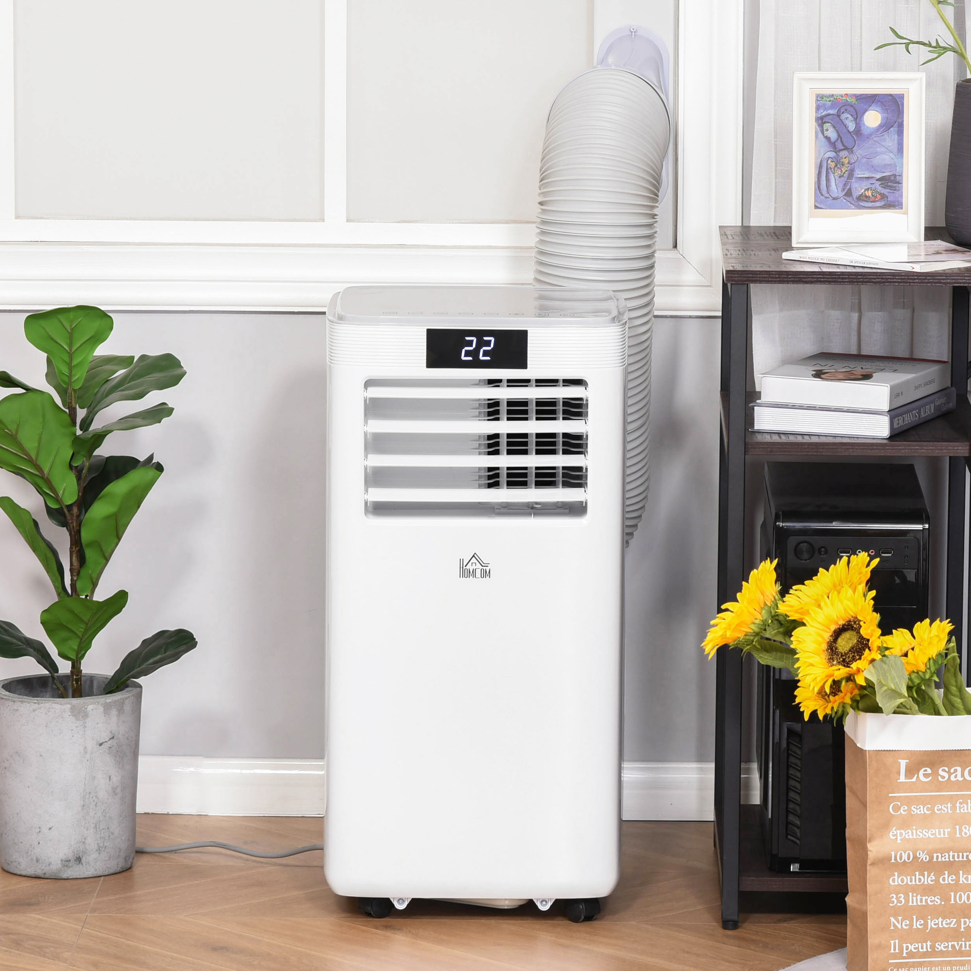 Mobiele airconditioner airconditioner 4 modi afstandsbediening 24u timer ABS wit