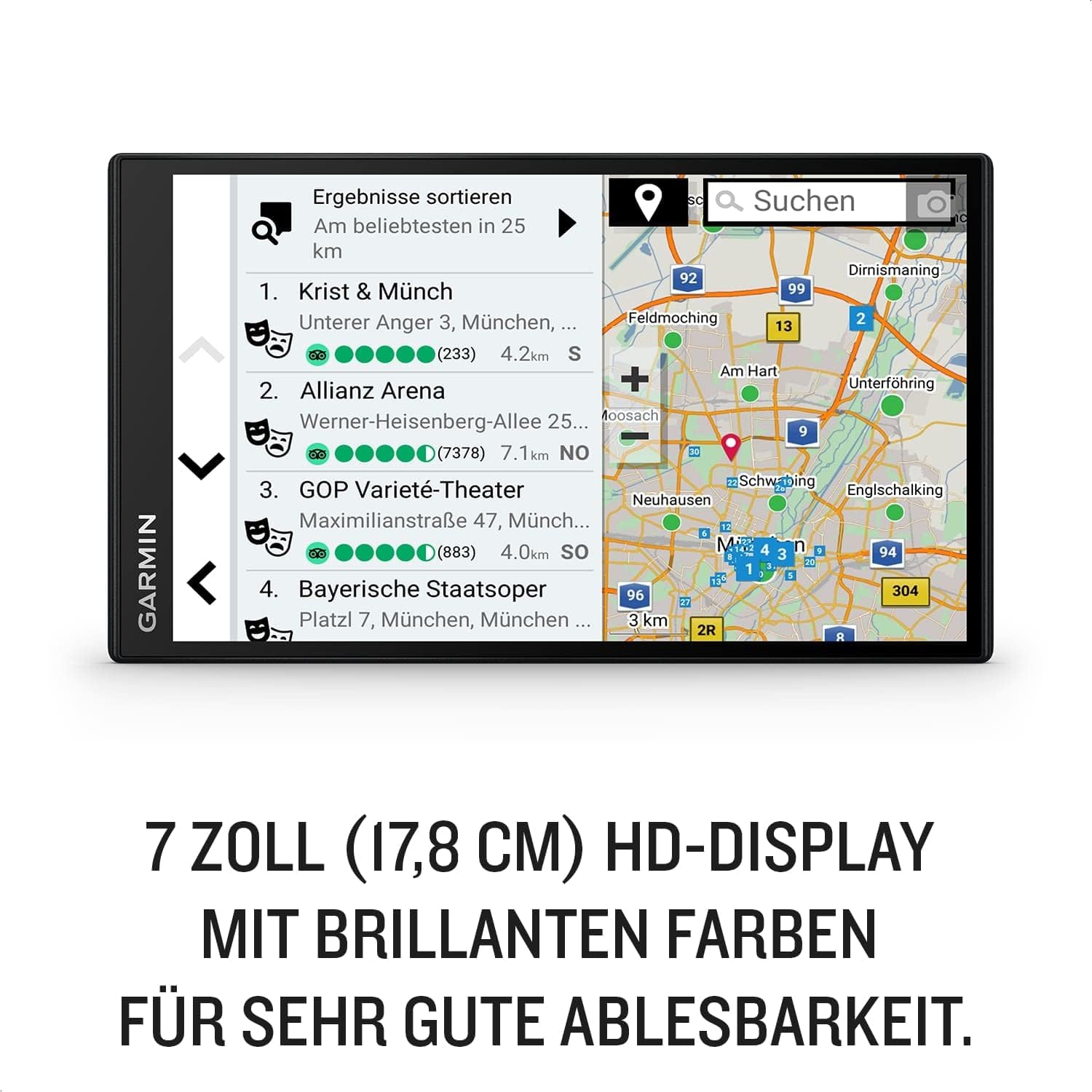 DriveSmart 76 MT-S – Navigationsgerät mit großem 7 Zoll (17,8 cm) HD-Display, 3D-Europakarten mit Umweltzonen, Verkehrsinfos in Echtzeit via Drive App, Sprach- und Fahrerassistenz