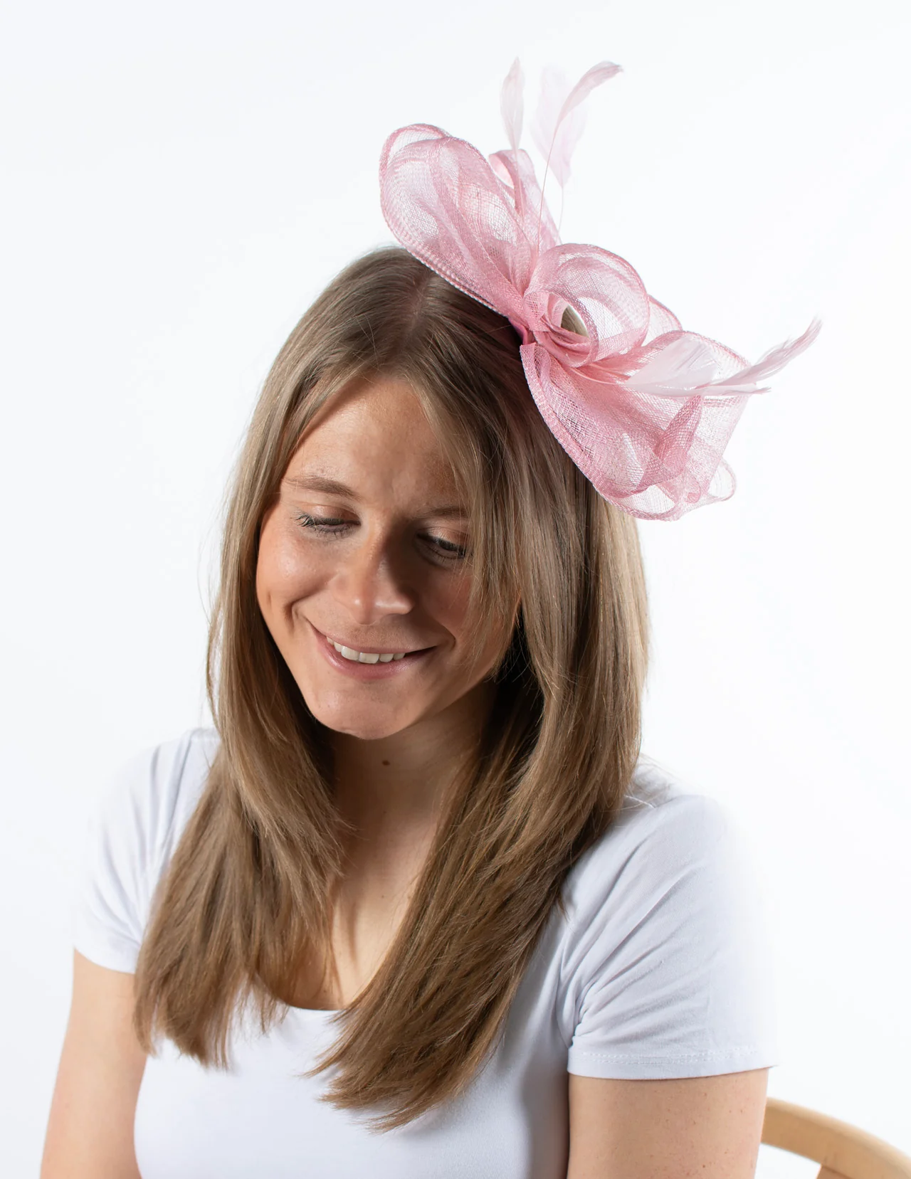 Fascinator | Feather Detail Bow | Pink