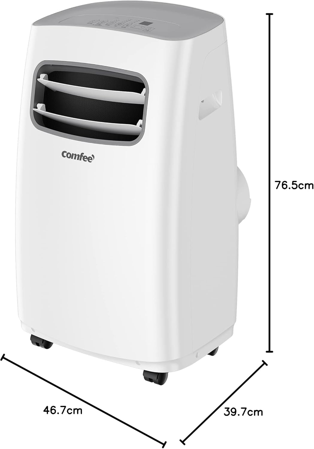 Comfee Mobiles Klimagerät Breezy Cool Pro 2.6,9000 BTU 2,6kW, Kühlen&Ventilieren&Entfeuchten,APP-Steuerung,Raumgröße bis 88m³(33㎡),Mobile Klimaanlage mit Abluftschlauch