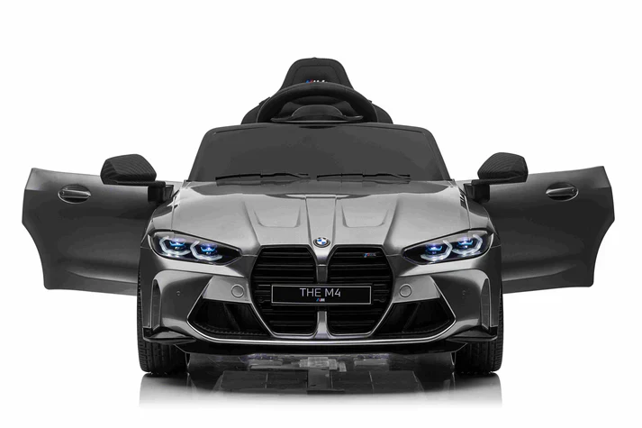 Licensed BMW M4 12V Kids Electric Ride on Car With Remote - Metallic Grey