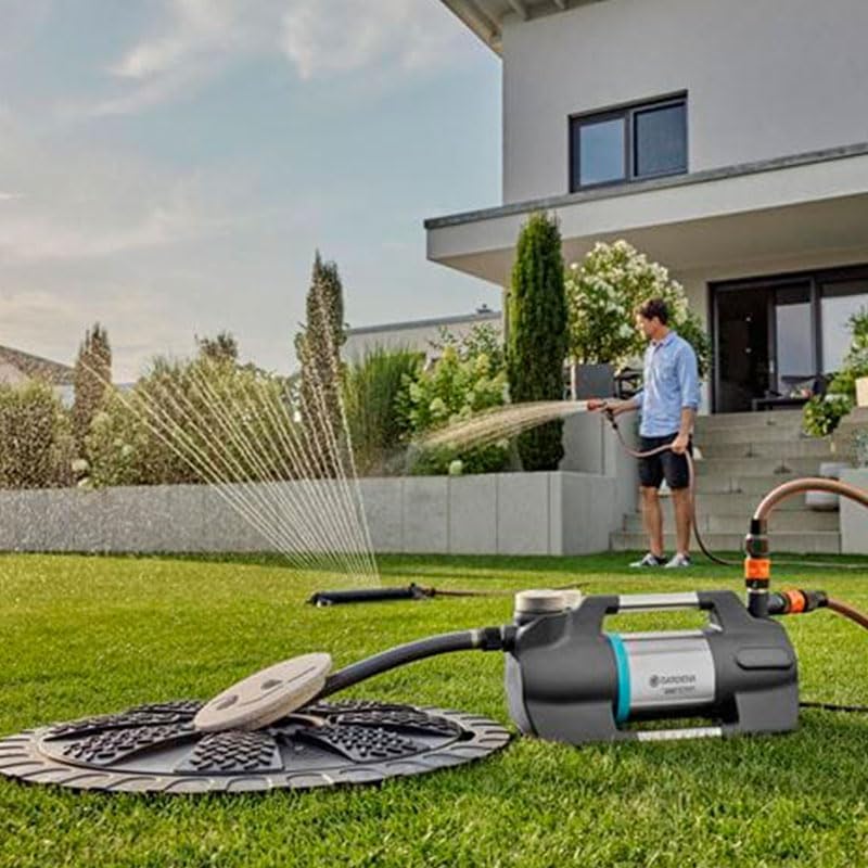Gardena Gartenpumpe 5600 Silent+: Sehr leise, innovative Bewässerungspumpe, Fördermenge 5600 l/h, 900 W Motor, 4,7 bar, wasserfest, stromsparend (9057-20)