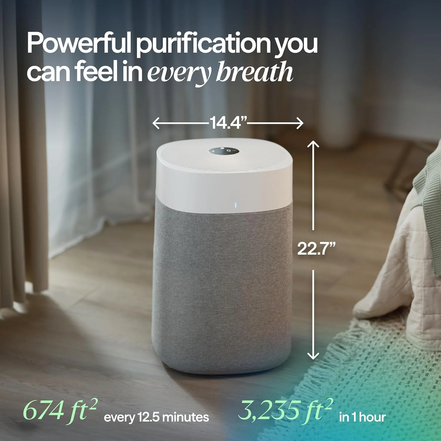 BLUEAIR Air Purifiers for Large Rooms. Cleans 3.048 Sqft In One Hour. HEPASilent Smart Air Cleaner For Home. Pets. Allergies. Virus. Dust. Mold. Smoke - Blue Pure 211i Max
