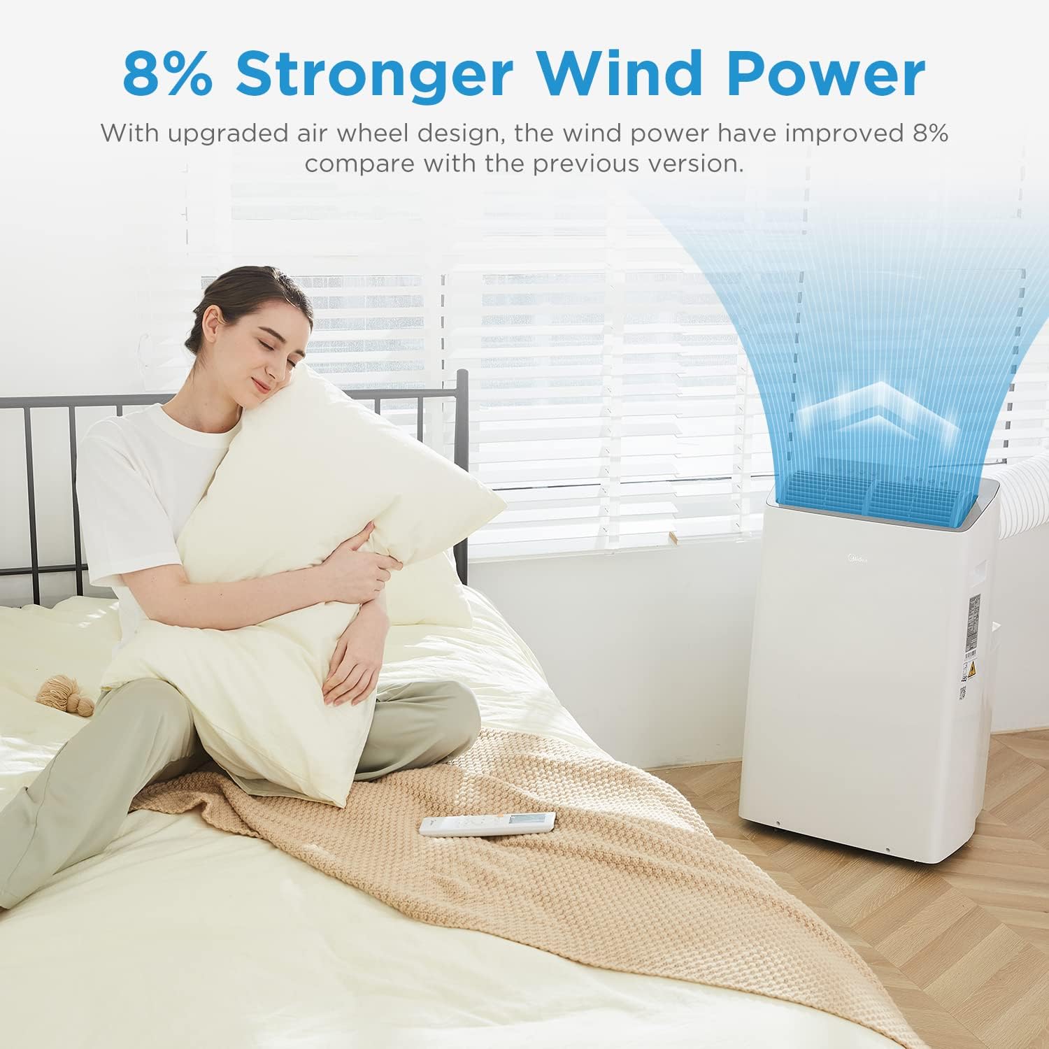 Midea Mobiles Klimagerät Real Cool 35, 12000 BTU, Raumgröße bis 117m³(43㎡), APP-Steuerung/Alexa/Google Home/IFTTT, Mobile, Weiß