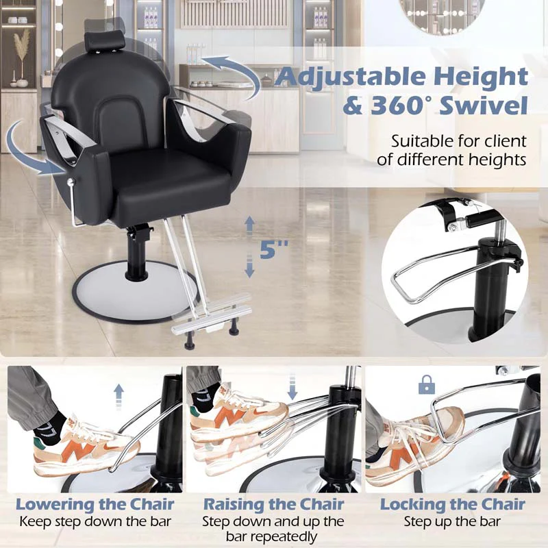 Eletriclife 360�� Swivel Reclining Salon Chair for Hair Stylist