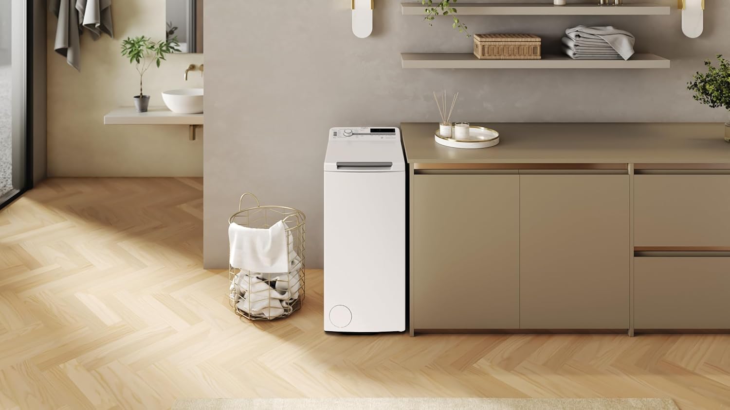 Whirlpool TDLR 6251BS IT/1 – Waschmaschine, 6 kg, Toplader Slim, freistehend, 1200 U/min, Klasse B, 6. Sensor, Colours 15°, FreshCare, 40 x 60 x 90 cm