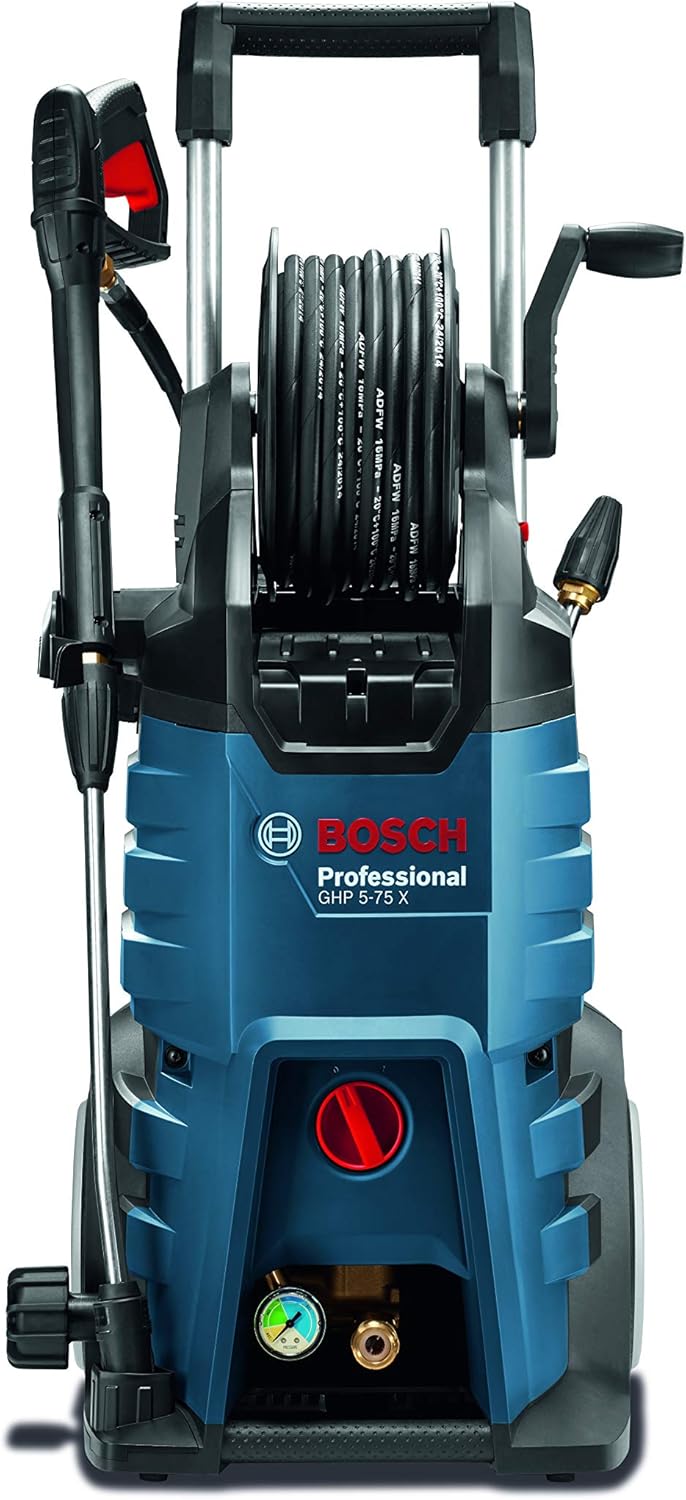 Bosch Professional Hochdruckreiniger GHP 5-75 X (max. Druck 185 bar, 2.600 Watt, inkl. Bosch-Pistole, Rotordüse, verstellbare 3-in-1-Lanze)