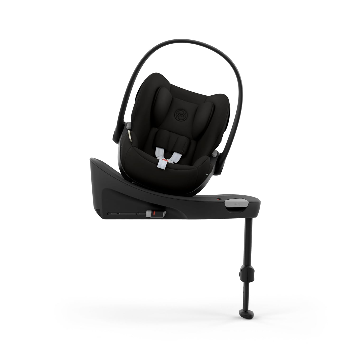 CYBEX Gold Babyschale Cloud G i-Size Comfort, Inkl. Neugeboreneneinlage, Ab Geburt bis ca. 24 Monate, Für Kinder ab 40 cm bis 87 cm, Max. 13 kg, Moon Black