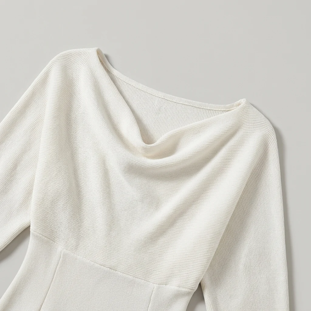 Wei?es Midi-Kleid mit drapierten Fledermaus?rmeln