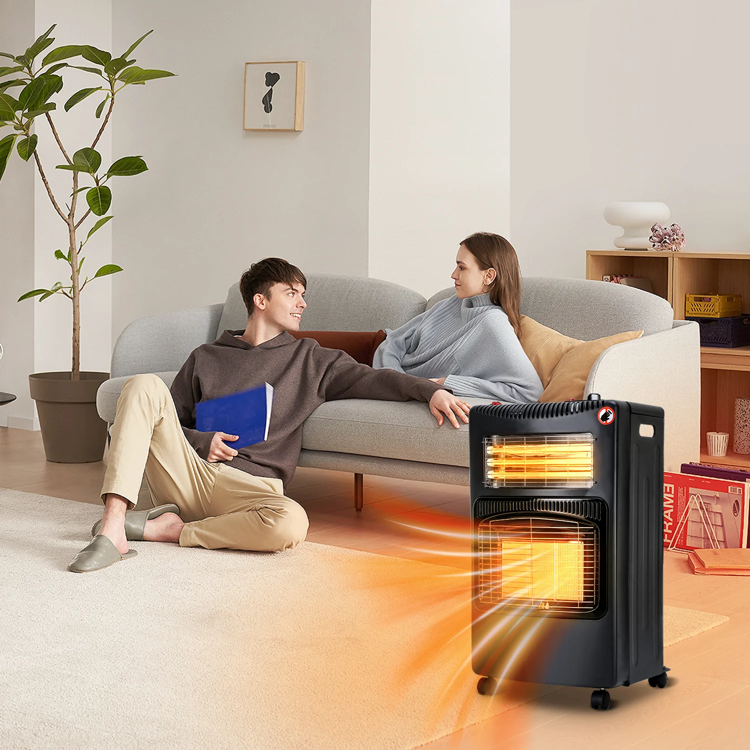 Sonnewelt Gasheizer 4200W und 1260W Elektrische Gasheizgert mit Druckminderer
