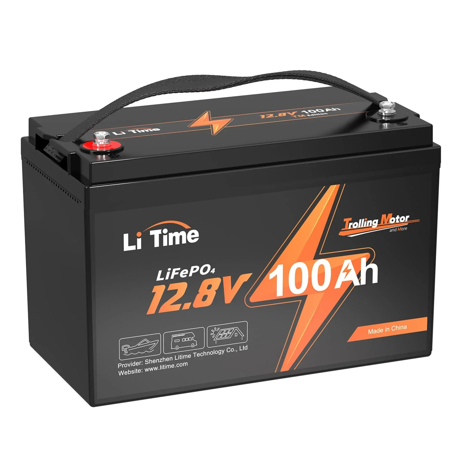 2025 Batería de Litio LiTime 12V 100Ah TM LiFePO4 con BMS de 100A Integrado