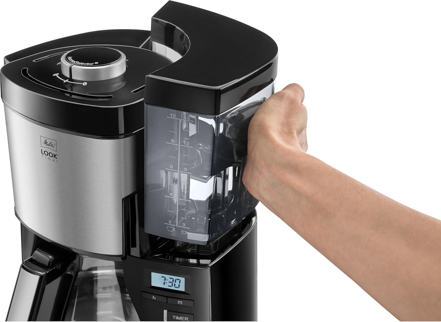 Melitta Look Timer - Filterkaffeemaschine - Thermokanne - Timer Funktion - Tropfstopp - 10 Tassen - Schwarz (1025-18)